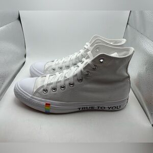 Converse All Star Pride True to You white canvas high sneakers size 9 women